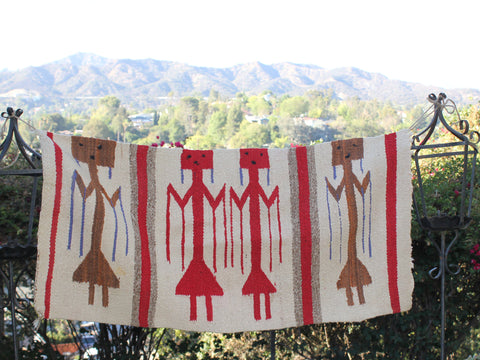 1970s Yei Native American Hand Woven Textile Wall Hanging
