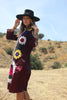Vintage Silk Satin Uzbek Suzani Tunic Dress