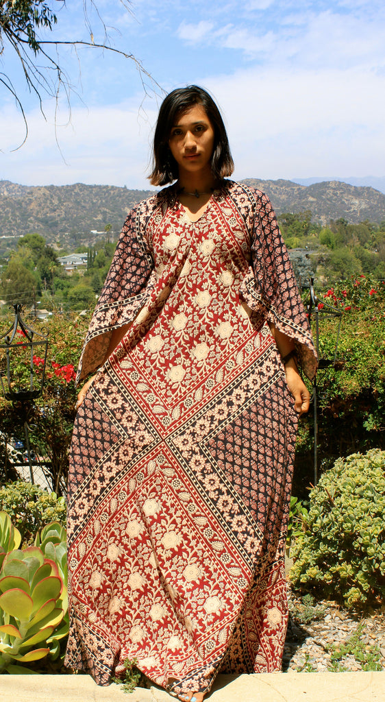 Beautiful Hippie 1970s Maxi Dress Kaftan Honeywood Beautiful Hippie 1970s Maxi Dress Kaftan Honeywood