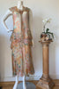 "The Zelda" 1920s Silk Chiffon Watercolor  Floral Dress